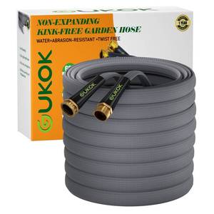 lot 11068 image: GUKOK Garden Hose 100 FT, Non-Expanding Water Hose, Ultra-Light & Flexible, Burst-Resistant, Kink-Free, High-Pressure Garden Hose All-Weather Use for Lawns, Gardens, and Outdoor Cleaning (Used)