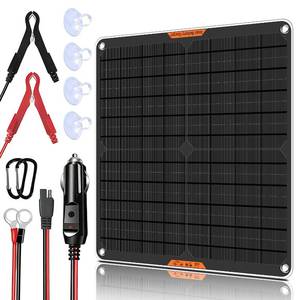 lot 11070 image: Hoysicy 20 Watt 12 V Solar Car Battery Charger & Maintainer