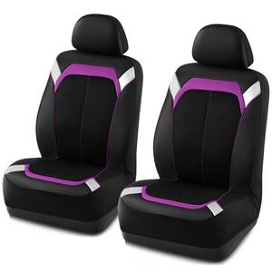lot 11095 image: PIC AUTO Car Seat Cover �� Silver & Purple Leather with Breathable Mesh Seat Cover for Cars, Stylish Two-Tone Leather Front Seat Covers, Universal Fit, Durable for SUV, Truck, Sedan, Vehicles