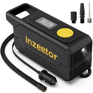 lot 11100 image: 150 PSI Tire Inflator Portable Air Compressor with Digital Pressure, Black