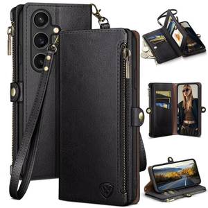 lot 12004 image: XcaseBar Compatible with Samsung Galaxy S25 Plus Wallet case with Zipper Credit Card Holder��RFID Blocking��,Flip Folio Book PU Leather Phone case Shockproof Cover Women Men for S25 Plus case Black