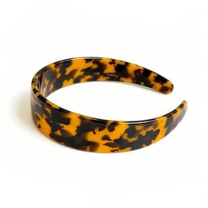 lot 12021 image: Boniuluc Wide Tortoise Shell Acetate Headbands for Women, No Slip No Headache Thick Resin Hairbands, Fashion Classic Wide Hair Accessories for Daily Makeup Party (1, Dark Tortoiseshell)