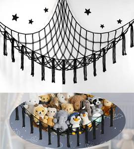 lot 12037 image: Stuffed Animal Storage Hammock or Net Corner - Large Toy Hammock Net for Stuffed Animals Room Decor - Cute Stuff Animal Organizer Plush Holder - Kids Baby Nursery Essentials Wall Bedroom Home Decor