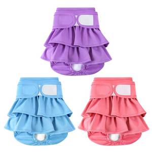 lot 12050 image: Reusable Dog Diapers Female 3 Pack Washable Premium Highly Absorbent Doggie Diapers, Flexible Puppy Diapers, Durable Leak-Proof Dog Diapers for Period Heat Incontinence Puppy Training, XS