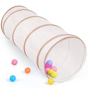lot 12061 image: Moncoland Kids Play Tunnel Tent for Toddlers, Pop Up Crawl Tunnel Toy for Baby or Pet with Neutral Color, Collapsible Gift for Boy and Girl Play Tunnel Indoor and Outdoor Game (Beige Tunnel)