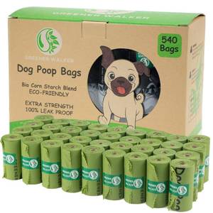 lot 12062 image: Greener Walker Poop Bags for Dog Waste-540 Bags,Extra Thick Strong 100% Leak Proof Dog Waste Bags (Green)