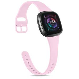 lot 12076 image: Vanjua Slim Band Compatible with Fitbit Sense 2  Sense Bands, Fitbit Versa 4  Versa 3 Bands Women, Soft Silicone Replacement Strap for Fitbit Sense 2  Versa 4 Smart Watch (Light Pink)