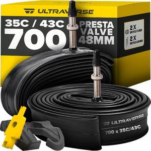 lot 12085 image: Ultraverse 700x35-43c Bike Inner Tube, 48mm Presta Valve, 2 Pack