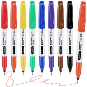 lot 12086 image: craftinova Ultra Fine Point Permanent Markers Assorted Colors 8 Pcs, Extra Fine Tip Works on Paper, Glass, Plastic, Metal, Waterproof, Smudge Resistant, for Adults, Teacher, Office & School Supplies