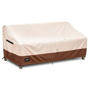 lot 12089 image: JinHrtoyi 3-Seater Outdoor Couch Cover, 76Wx32Dx31H inches Outdoor Furniture Covers Waterproof,100% Waterproof Heavy Duty Patio Furniture Covers,Beige&Brown Modern Style Outdoor Sofa Cover