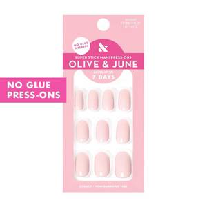 lot 12426 image: Olive & June Super Stick Press-On Nails, Gelato Pink, Short, Round