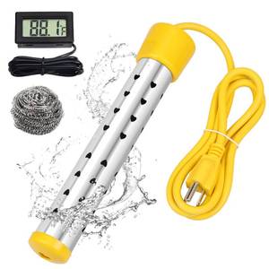 lot 12433 image: 1500W Immersion Water Heater with Digital LCD Thermometer & Stainless Steel Guard - Fast Heating for Bathtub, Travel Camping Mini Pool, Bucket  Safe & Portable Heat 5 Gallons of Water in Minutes