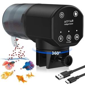 lot 12439 image: Aoyar Automatic Fish Feeder for Aquarium Rechargeable Fish Feeder Dispenser,Moisture-Proof & 200ML Large Capacity Betta Turtle Vacation Feeder,Auto Fish Food Dispenser Timer for WeekendsBusiness