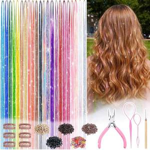 lot 12455 image: Hair Tinsel, 22 Colors Fairy Hair Tinsel Kit for Girls Women