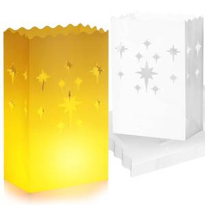 lot 13717 image: BlissfulTie 100Pcs Waterproof Plastic Luminary Bags - Star