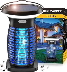 lot 13727 image: Solar Bug Zapper Outdoor Waterproof, Portable & Rechargeable Bug Zapper with Panel Sensor & LED Night Light Mosquitoes Zapper, Electric Fly Zapper for Home, Patio, Backyard, Camping