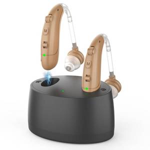 lot 14022 image: Hearing Aids for Seniors with Hearing Loss - Invisible Hearing Amplifiers for Adults with Noise Cancelingand Volume Control Comfort In-ear Hearing Devices (black)