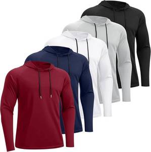 lot 14086 image: 5 Pack Large Mens Fishing Shirts Long Sleeve UPF Sun Protection Hoodie Lightweight Hiking Running Swimming Athletic Shirt
