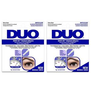 lot 14095 image: DUO Quick-Set Strong Hold Eyelash Lash Glue - WhiteClear, Latex-Free, Waterproof, Fast Drying Strip Lash Adhesive 0.18 oz, 2 Pack