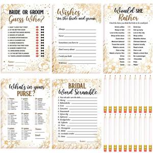 lot 14106 image: Teling 145 Pcs Bridal Shower Games Sunflower,Golden Flower Style