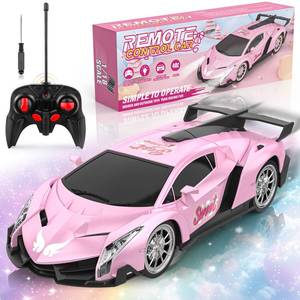 lot 14111 image: Growsland Remote Control Car for Girls, 118 Pink RC Cars Toys for Kids Girl Electric Vehicle Toy Car Hobby Racing Car with Lights & Controller, Birthday Gifts for Girl Boys Age 3 4 5 6 7 8 9 Year Old