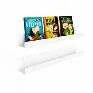 lot 14124 image: Opps Magnetic Book Shelf for Whiteboard Acrylic Book Display Shelf with Strong Adsorption Capacity, 2 Pack Magnetic Book Holder for Refrigerator Classroom Office Teacher Kids (White)