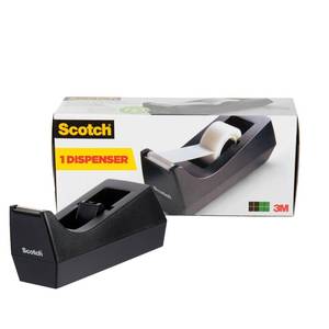 lot 14131 image: Scotch Desktop Tape Dispenser, Black, 2.7 in. x 2.7 in. x 6.4 in., 1 Tape Dispenser, Polystyrene (PS)