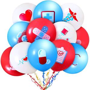 lot 14142 image: Sumind 60 Pieces Nurse Balloons Party Decoration Supplies Nursing Latex Balloons Nurse Graduation Party Decorations for Nursing Graduation RN Themed Parties