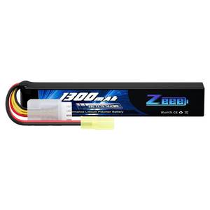 lot 14151 image: Zeee 3S Airsoft Lipo Battery 1300mAh 11.1V 25C 3S Stick Battery with Mini Tamiya Connector for Airsoft Guns Rifle
