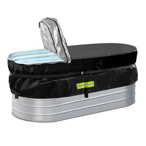 lot 19229 image: Gecic 2X 3x8 Foot Oval Stock Tank Pool Cover Water Trough Cover with Zipper