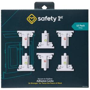 lot 19236 image: Safety 1st Secure-to-Explore Adhesive Locks - White - 12pk