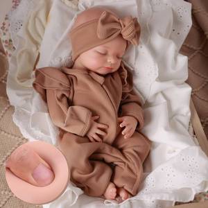 lot 19243 image: BABESIDE 16 Inch Silicone Baby Doll Weighted 4LB, Lifelike Newborn Dolls