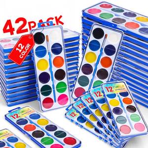 lot 19246 image: 42 Pack Watercolor Paint Set Bulk for Kids, 12 Colors Washable Water Colors