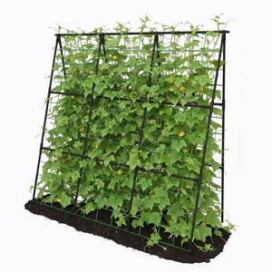 lot 19249 image: Trellume Cucumber Trellis - 49.449.4 Metal Garden Trellis for Climbing Plants, Garden Trellis with Plastic-Coated Steel Pipe, A Frame Trellis for Cucumbers, Peas, Morning Glories(Black)