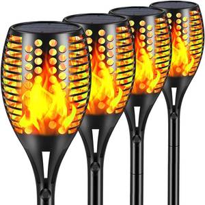 lot 19252 image: Aityvert Upgraded Larger Solar Torch Lights, Waterproof Outdoor Dancing Flames Light, Flickering Flames Garden Lights, Landscape Decoration Pathway Patio Lights 43 96 LED (4 Pack)