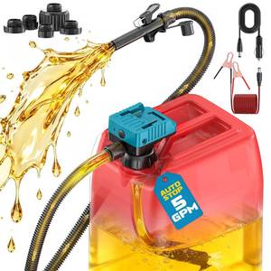 lot 19257 image: DIYtoolifz 5 GPM Cordless Fuel Transfer Pump with Auto Shut-Off & Beep Alert, Compatible with Makita 18V Batteries, Portable Gas Can Pump for Gasoline, Diesel, 51 Hose & 5 Adapters (Bare Tool)