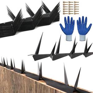 lot 19260 image: Anti - Climbing Fence Metal Spikes Used for Outdoor Walls and Garden Fences to Deter Thieves Invaders and Ferocious Beasts Black Sturdy and Durable (Small Size Black)