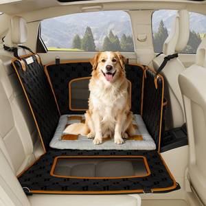 lot 19262 image: 2-in-1 Dog Car Seat for Large Dogs Set with Dog Mat,Dogs Cars Carrier Anti Slip and Waterproof,Pet Car Seat Extender with Hard Bottom&Personalized Signature for CarsSUVTrucks(Brown Mat)