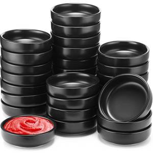 lot 19266 image: Roshtia 30 Pieces Ceramic Soy Sauce Dish 3.5 Inch Porcelain Dipping Bowls 3oz Multipurpose Small Bowl Mini Serving Dinnerware for Pinch Seasoning Appetizer Soy Sushi(Matte White)