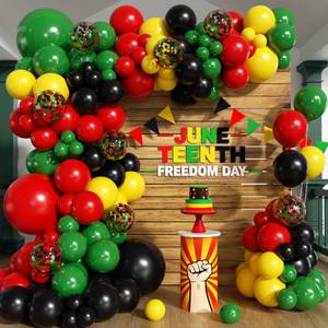 lot 20237 image: PityBlns Juneteenth Balloon Garland Arch Kit 203Pcs, Red Yellow Green Black Balloons Arch Kit for Juneteenth Day Decorations Celebration of Freedom Black History Month Africa American Party Decoration