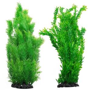 lot 20240 image: kathson Aquarium Plants Plastic Realistic Tall Fish Tank Plant Decorations Seaweed Fish Tank Decor Artificial Plants Ornament for Aquarium Extra Large 21.7 Inches (Green,2 PCS)