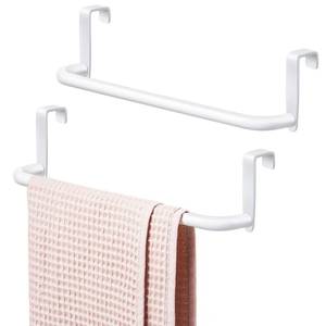 lot 20257 image: Patelai Over Cabinet Door Towel Bar, Metal Kitchen Rack,White
