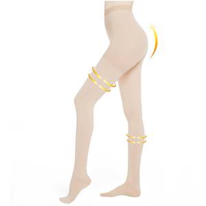 lot 20267 image: Myshear Medical Compression Pantyhose for Women Men, 20-30 mmHg Graduated Compression Tights, Closed Toe Compression Stockings, High Waist Support Hose for Varicose Veins, Edema, DVT, Beige, L