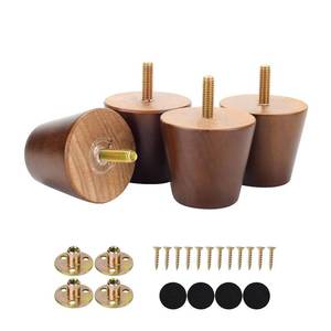 lot 20272 image: Maricome 2 Inch Furniture Feet Set of 4 Replacement Furniture Legs Predrilled M8 Bolt Short Small Wooden Legs for Chair Dresser Cabinet Ottoman Screw in