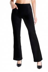 lot 20274 image: Yogipace Womens Flare Yoga Dress Pants for Work,4 Pockets,33,Black,XXL
