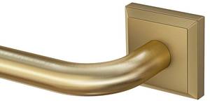 lot 20288 image: Brushed Gold Curtain Rods for Windows 48-90 Inch (4-7.5 ft), Heavy Duty Wrap Around Blackout Curtain Rod, Adjustable Room Darkening Drapery Rod for Bedroom, Living Room & Sliding Door