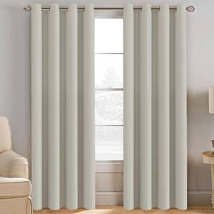 lot 20291 image: H.VERSAILTEX Room Darkening Curtains for Living Room Blackout Thermal Insulated Energy Efficient Winow Treatment Extra Long CurtainsDrapes, Grommet Top, One Panel - IvoryCream, 52 W x 96 L