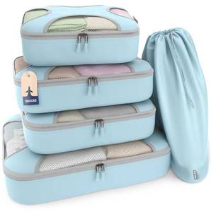 lot 20293 image: Shacke 5 Set Packing Cubes for Travel with Laundry Bag (Sky Blue)