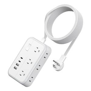 lot 20313 image: Extension Cord 15 ft, Power Strip with 6 Outlets 4 USB Charger(2 USB C Port), Flat Plug Outlet Extender Long Cord, Protection for Indoor, Home, Office Supplies, Dorm Room Essentials