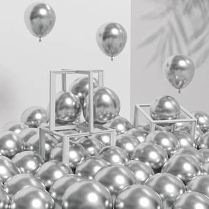 lot 20321 image: Awenztech 120pcs 5 inch Metallic Silver Latex Balloons